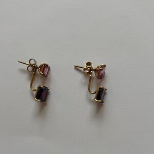 Mejuri Gold and Purple Earrings